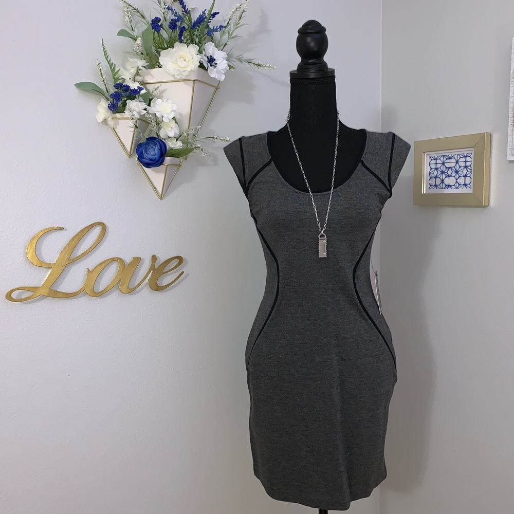 Express bodycon grey dress, cap sleeve. NWT Size 4